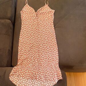 Abercrombie & Fitch Pink Polka Dot Maxi Dress